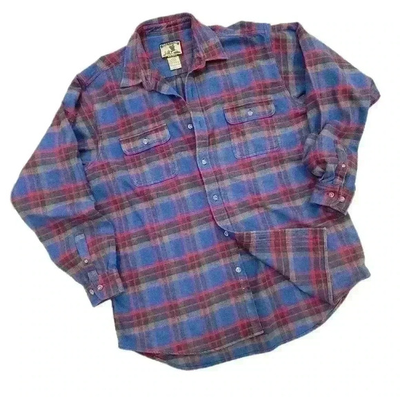 Vintage Field & Stream Heavy Duty Outdoor Flannel Shirt, Blue/Rd, Men's XXL Tall - Picture 1 of 6